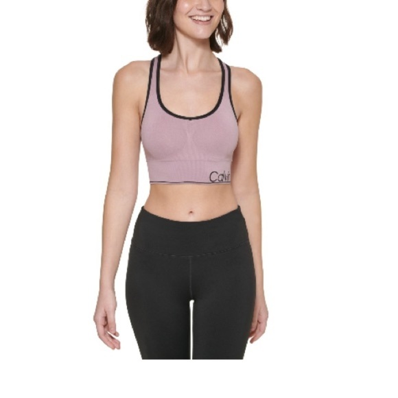 Calvin Klein Performance Womens Purple Medium Impact Workout Sports Bra - Picture 9 of 13